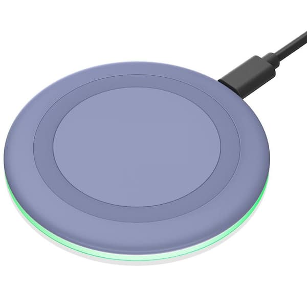 Vrbgify Wireless Charger, 10-Watt Max Fast Wireless Charging Pad (No AC Adapter) in Blue Finish