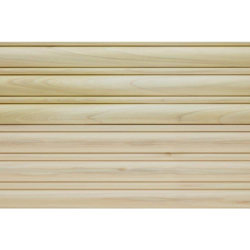 5" x 47.5" Unfinished Beige Hardwood Reeded Wall Panel