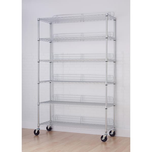 ORGANIZE IT ALL 15.87 in. x 18 in. x 12.75 in. Chrome Wire 3-Tier Can  Storage Rack NH-1866W-1 - The Home Depot