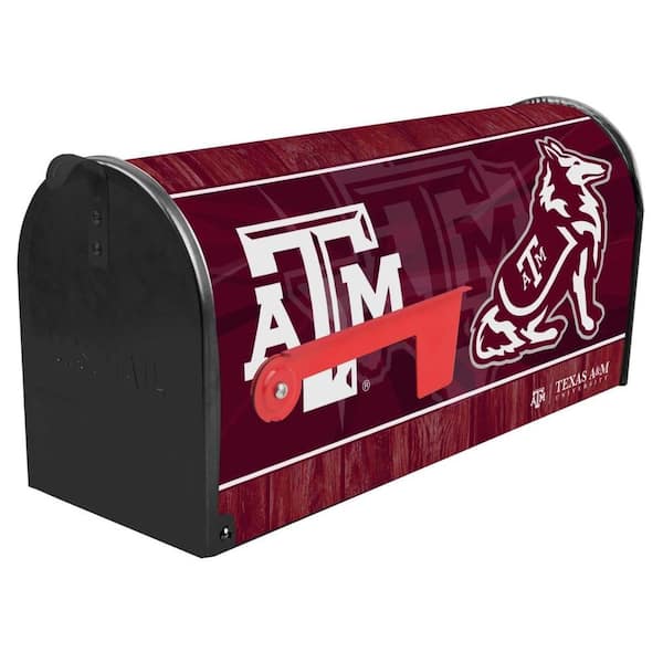 Sainty International Red Post Mount Texas A and M University Mailbox