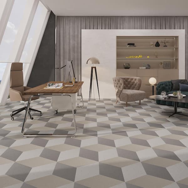MosaiCore Seashell Braid 28 MIL x 12 in. W x 17 in. L Glue Down Waterproof Vinyl Tile Flooring (15.2 sqft/case)