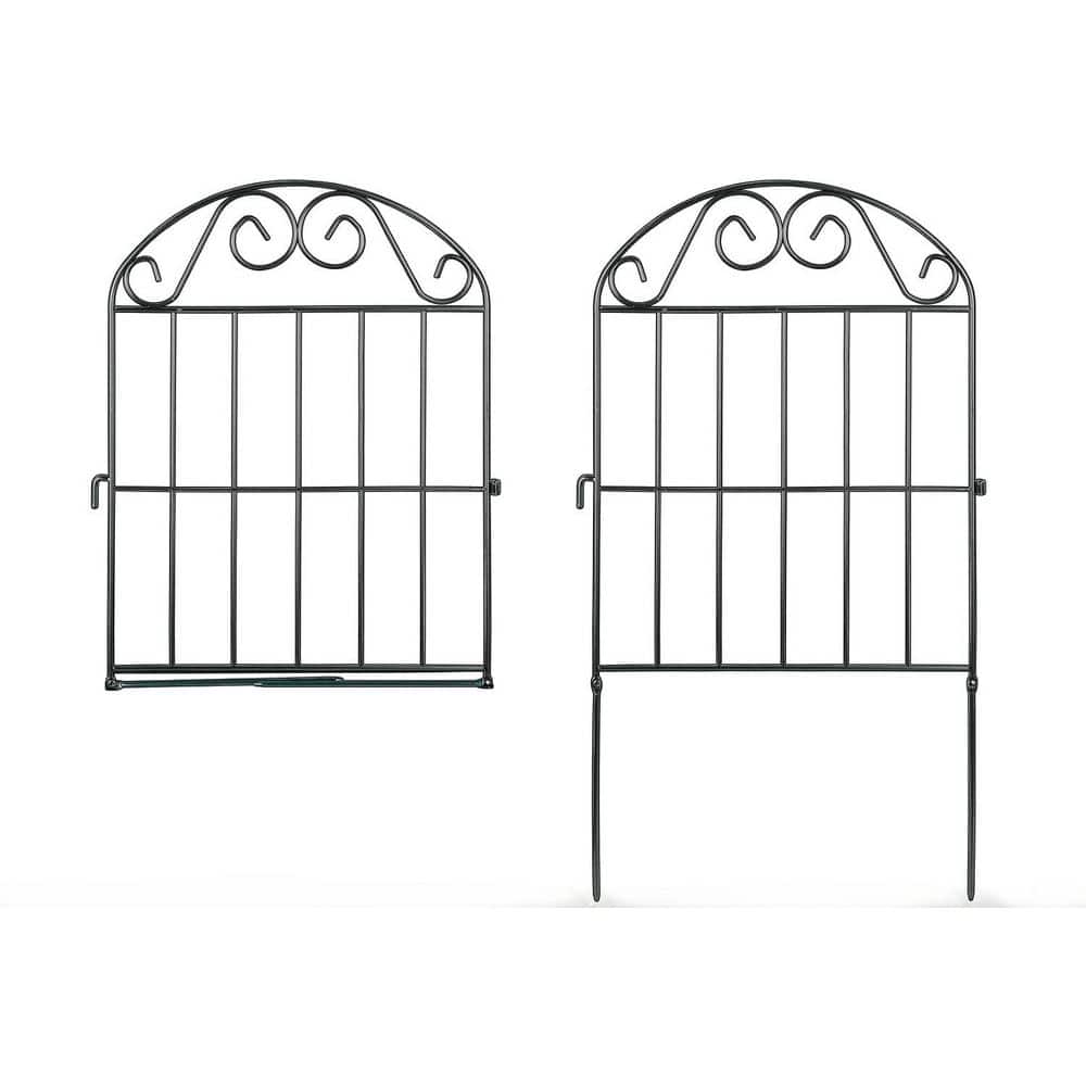 13 in. L x 24 in. H 20-Panels Rustproof Metal Garden Fence, Animal Barrier 