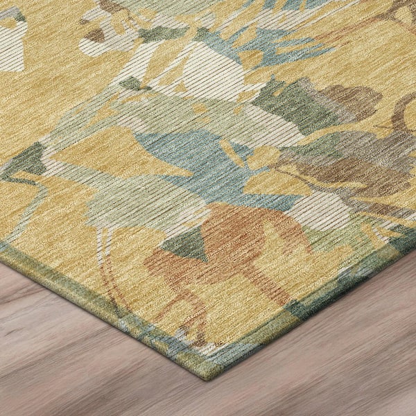 Chantille Machine Washable Indoor/Outdoor Abstract ACN3005 Gold 3 ft. x 4 ft. Area Rug