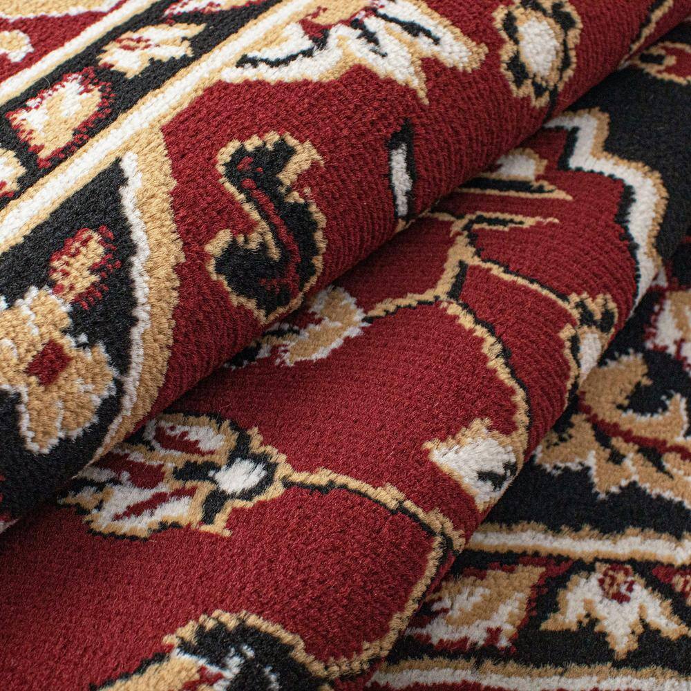 Red Floral Medallion Synthetic Indoor Area Rug, 8' x 10'