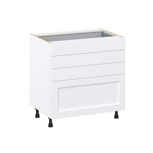 Mancos Bright White Shaker Assembled Base Kitchen Cabinet with 4 Drawer (33 in. W X 34.5 in. H X 24 in. D)