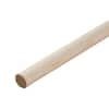 1/4 in. x 48 in. Raw Wood Round Dowel