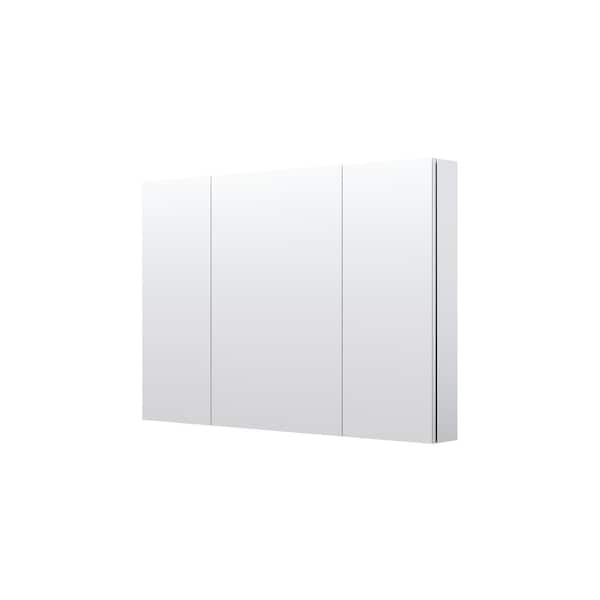 Combo 44 in. W x 30 in. H Rectangular Aluminum Recess/Surface Mount Medicine Cabinet with Mirror, Soft Close Door