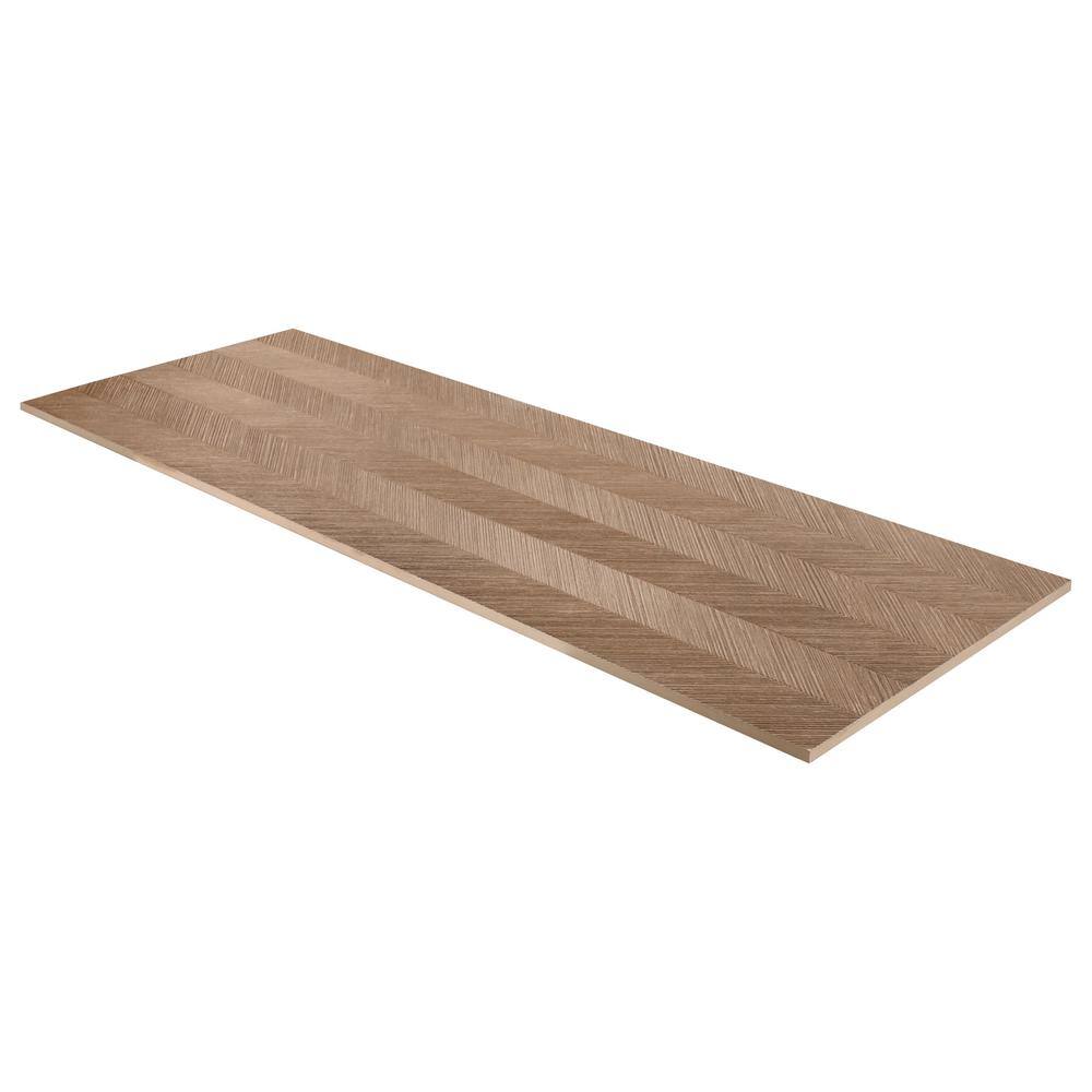 Large Format Cherry Brown Textured Wood Look Matte Ceramic Wall Tile