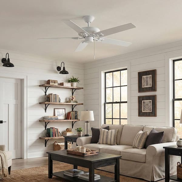 Hampton Bay Bayfield 52 in. Indoor Matte White Dry Rated Downrod