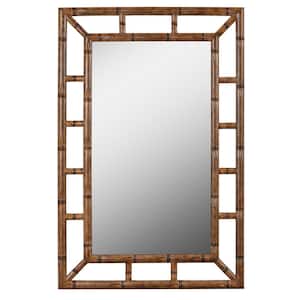 Medium Rectangle Brown Mirror (26 in. H x 40 in. W)