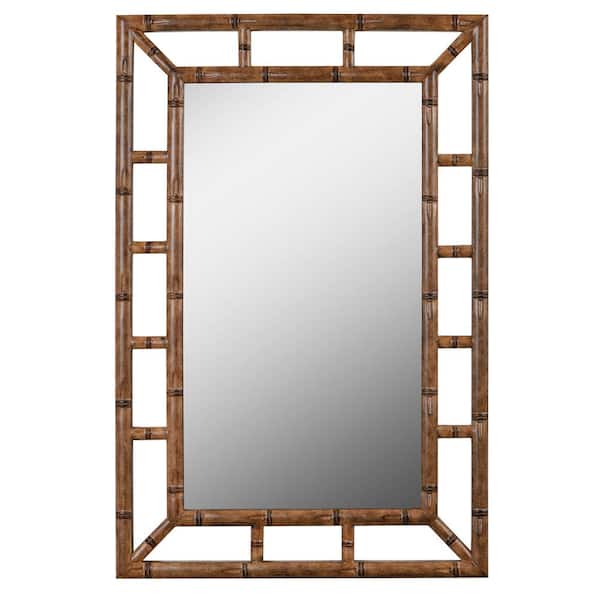 KENROY HOME Medium Rectangle Brown Mirror (26 in. H x 40 in. W)