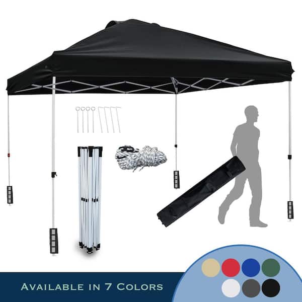 LAUREL CANYON 10 ft. L x 10 ft. L Black Instant Canopy Pop-Up Tent Adjustable Legs