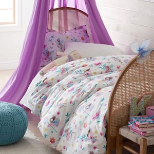 Company Kids Floral Fairies Organic Cotton Percale Multi Cotton Full/Queen Comforter Set