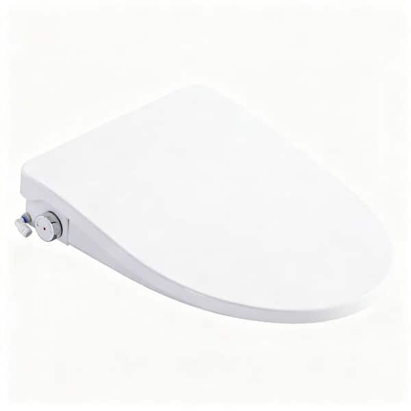 Smart Electric Bidet Seat for Elongated Toilets with Heated Seat, Adjustable Water Temperature and Pressure in White