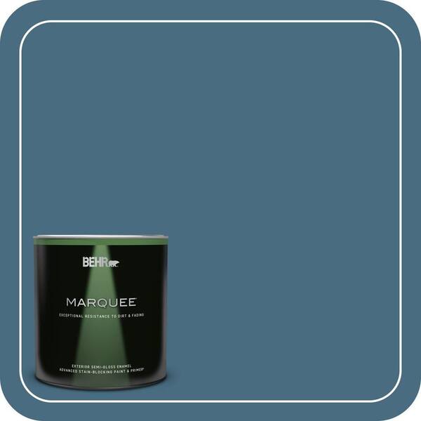 BEHR MARQUEE 1 qt. #550F-6 Regatta Bay Semi-Gloss Enamel Exterior Paint & Primer