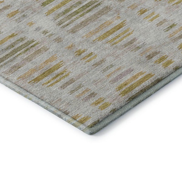 Mayfield Premium Machine Washable Abstract AMF2027 Ivory 5 ft. x 7 ft. 6 in. Area Rug