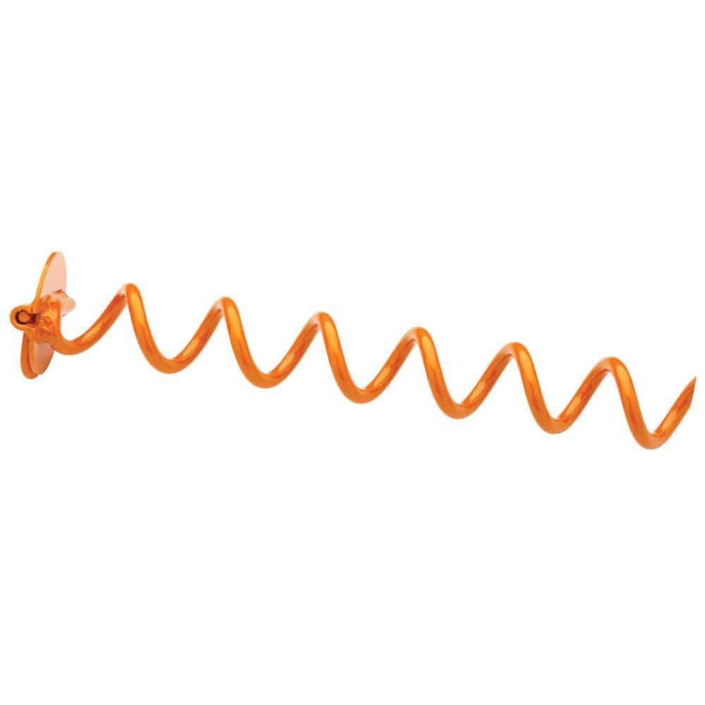 Orange 16-Inch Painted Steel Spiral Ground Anchor