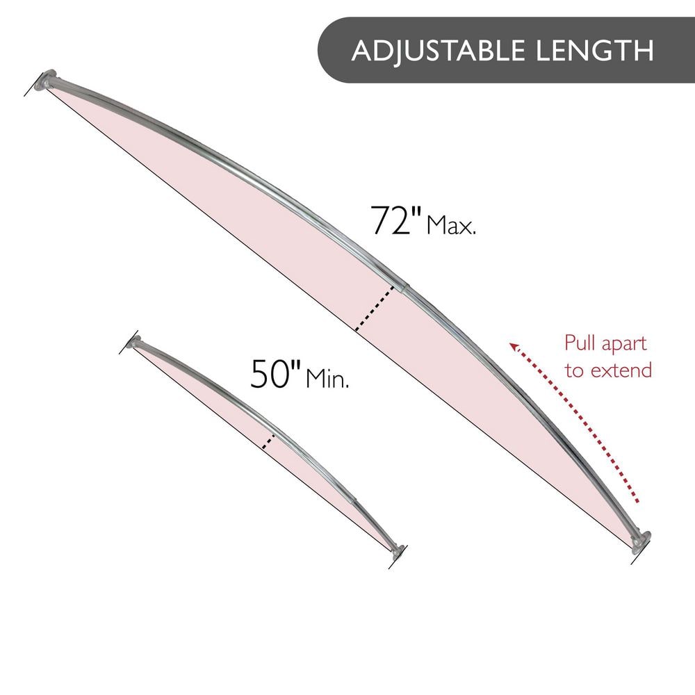 Design House 558494 Curved Shower Rod, Satin Nickel