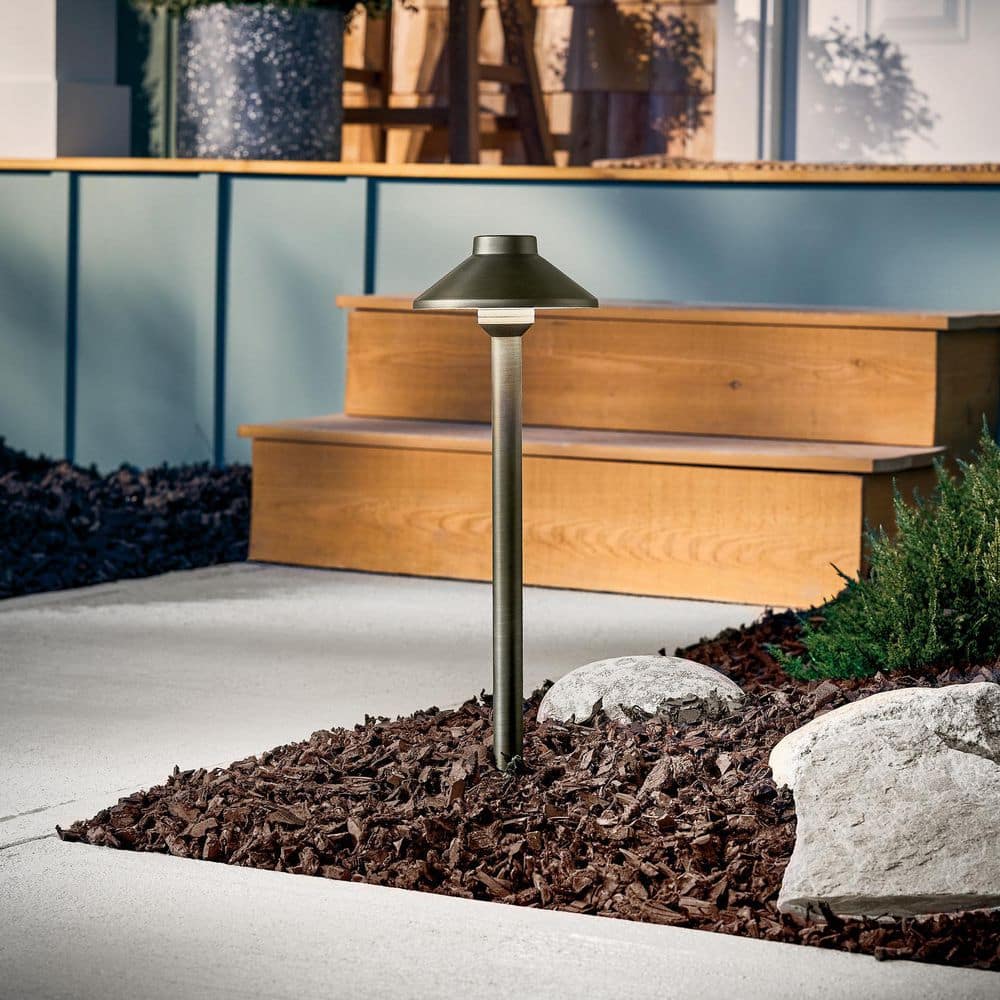 Centennial Brass Modern Stepped Dome Pathway Light