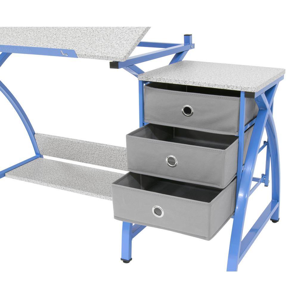 Comet Plus Blue/Gray Craft Table with Stool and Storage - 40.25" x 26"