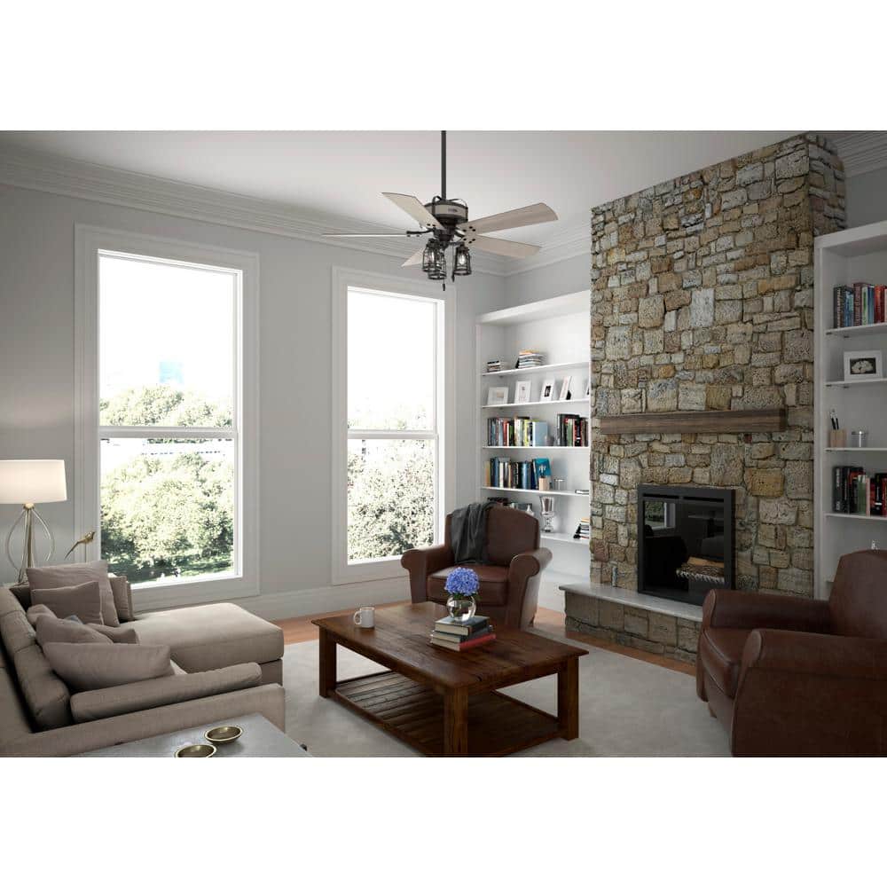 Oakland 52" Noble Bronze and Wood Ceiling Fan with Light Kit