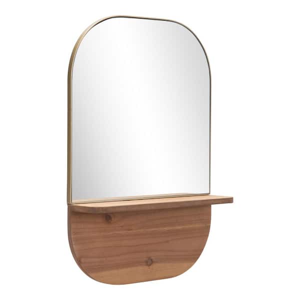 ZUO Modern Gold Steel Accent Mirror 28.1 in. H x 19.9 in. W