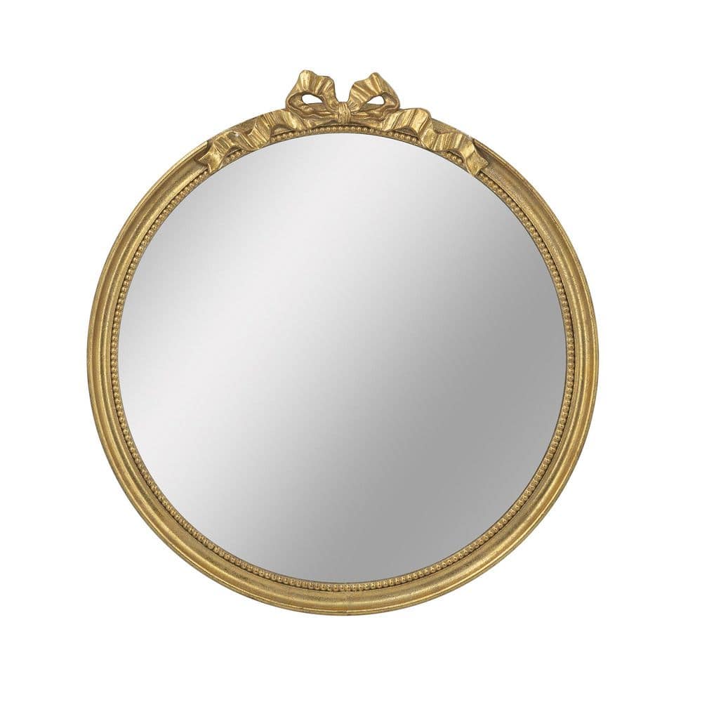 Avex Gold 30 in. W x 32.1 in. H Art Deco Round Wooden Framed Mirror price history on PriceWatchPro