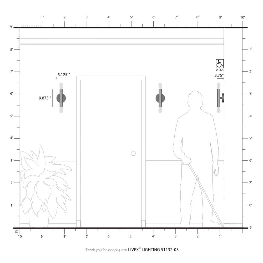 White Steel 2-Light Dimmable Wall Sconce