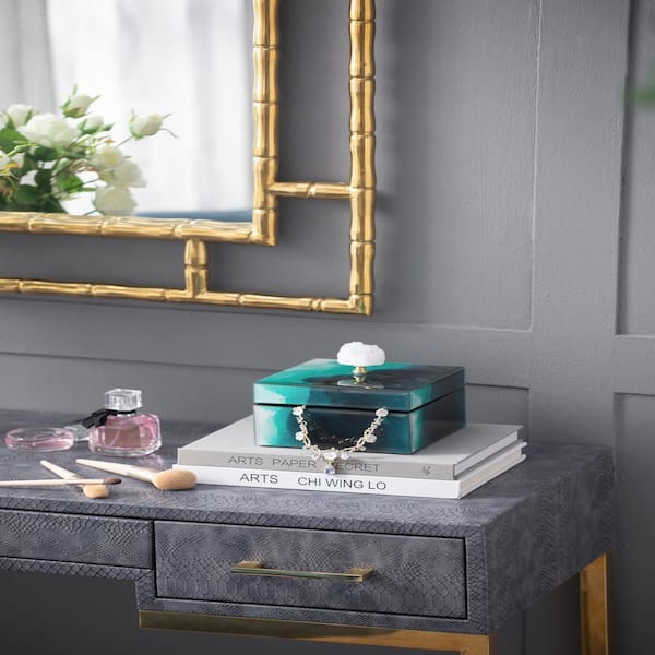 Unbranded Modern Small 6 in. x 6 in. Jewelry Box, Stackable Decorative Storage Boxes with Lids, Dynamic Dark to Light Pattern