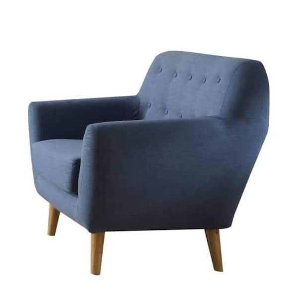 HomeRoots Amelia Blue Linen Chair