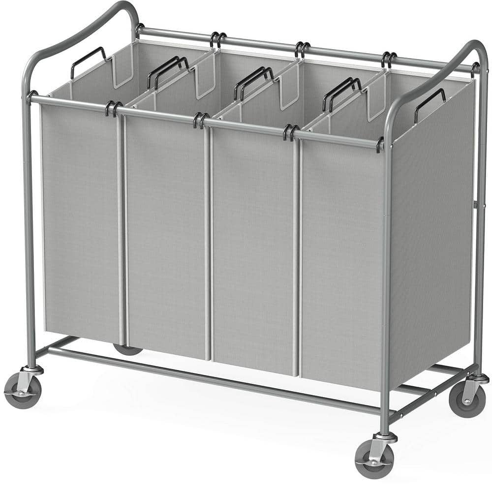 32.3 in. W x 17.5 in. D x 33 in. H Fabric Laundry Basket Hamper with Wheels