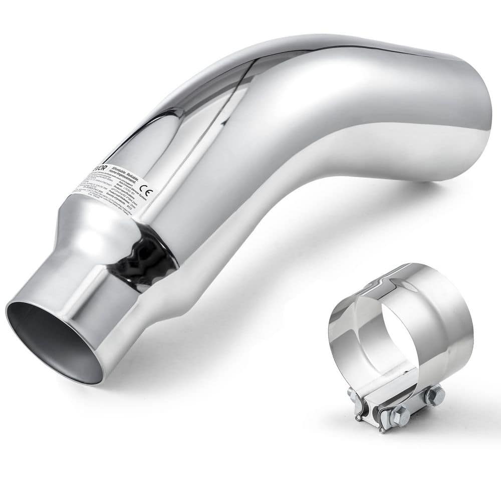 Elbow Exhaust Tip, 4 In. Inlet, 6 In. Outlet, 23 in. Length, Chrome Turn Down Exhaust Tip with Clamp for Truck & SUV price history on PriceWatchPro