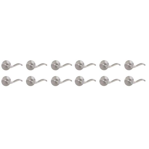 Naples Satin Nickel Bed/Bath Door Lever 12-Pack