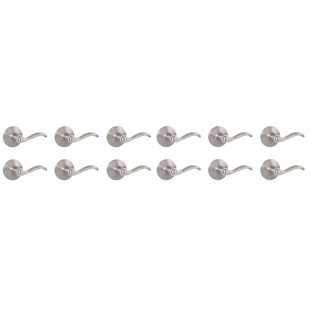 Naples Satin Nickel Bed/Bath Door Lever 12-Pack