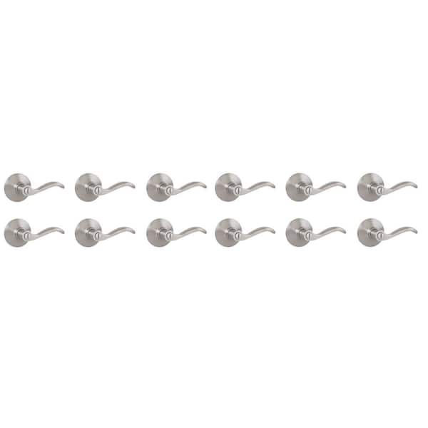Naples Satin Nickel Bed/Bath Door Lever 12-Pack
