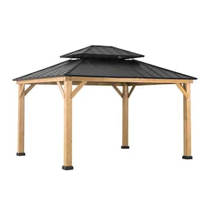 Crownhill 13 ft. x 11 ft. Hardtop Gazebo with Wood Posts