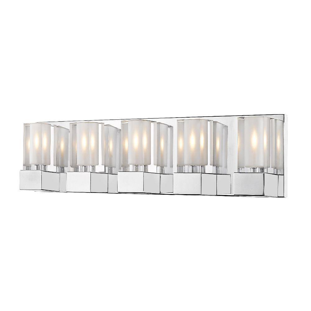 UPC 685659143065 product image for Filament Design 34 in. 5-Light Chrome Vanity Light with Clear and Frosted Crysta | upcitemdb.com