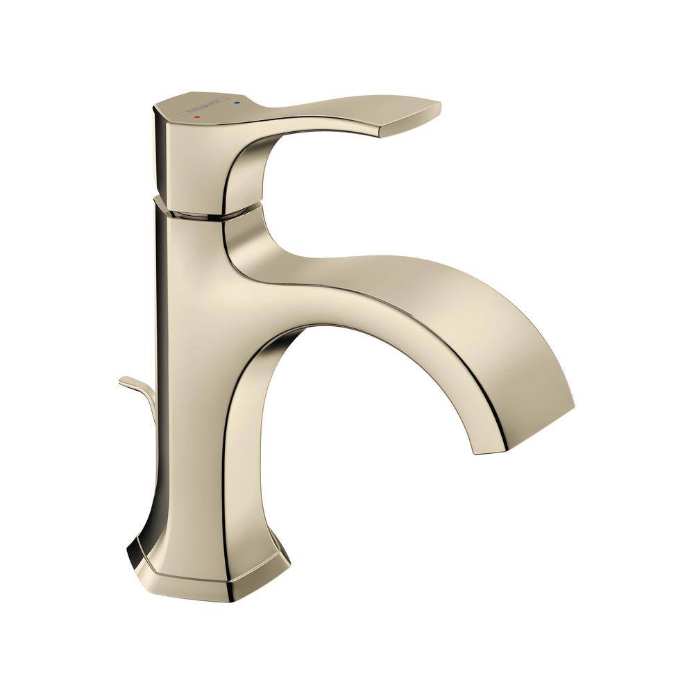 Polished Nickel Art Deco Single Hole Bathroom Faucet