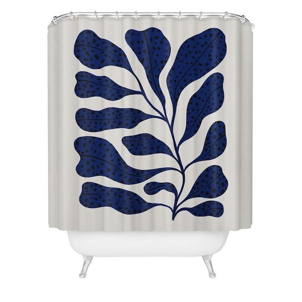 Deny Designs 71 in. x 74 in. Alisa Galitsyna Blue Plant 2-Shower Curtain