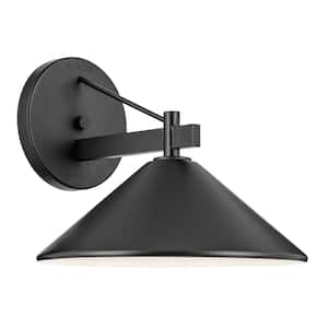 Ripley 10 in. 1-Light Black Outdoor Hardwired Barn Sconce with No Bulbs Included (1-Pack)