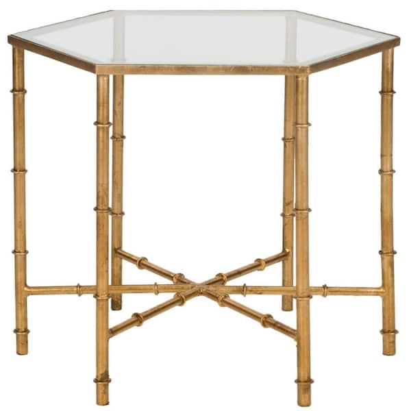 SAFAVIEH Kerri Gold/Glass End Table
