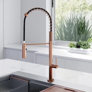 Chalet Single-Handle Pull-Down Sprayer Kitchen Faucet in Rose Gold