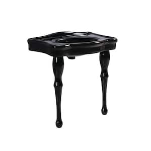 Console Table and Pedestal Legs Combo with Single-Hole in Black