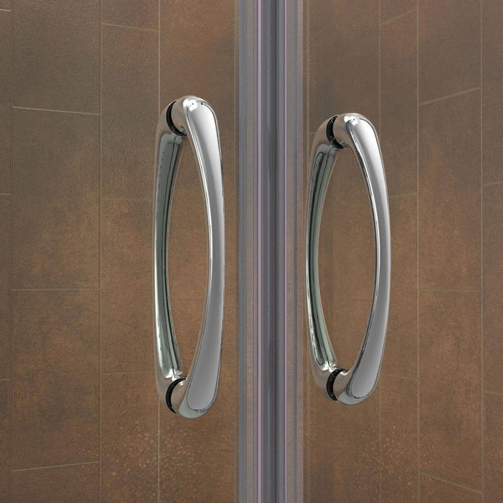 Visions 60" Frameless Clear Glass Sliding Shower Kit with Brushed Nickel Hardware