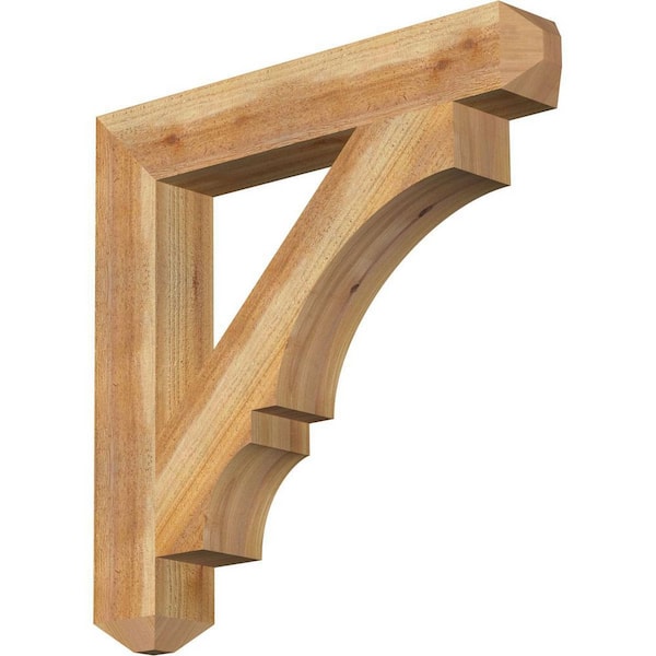 Ekena Millwork 4 in. x 26 in. x 26 in. Western Red Cedar Balboa Craftsman Rough Sawn Bracket