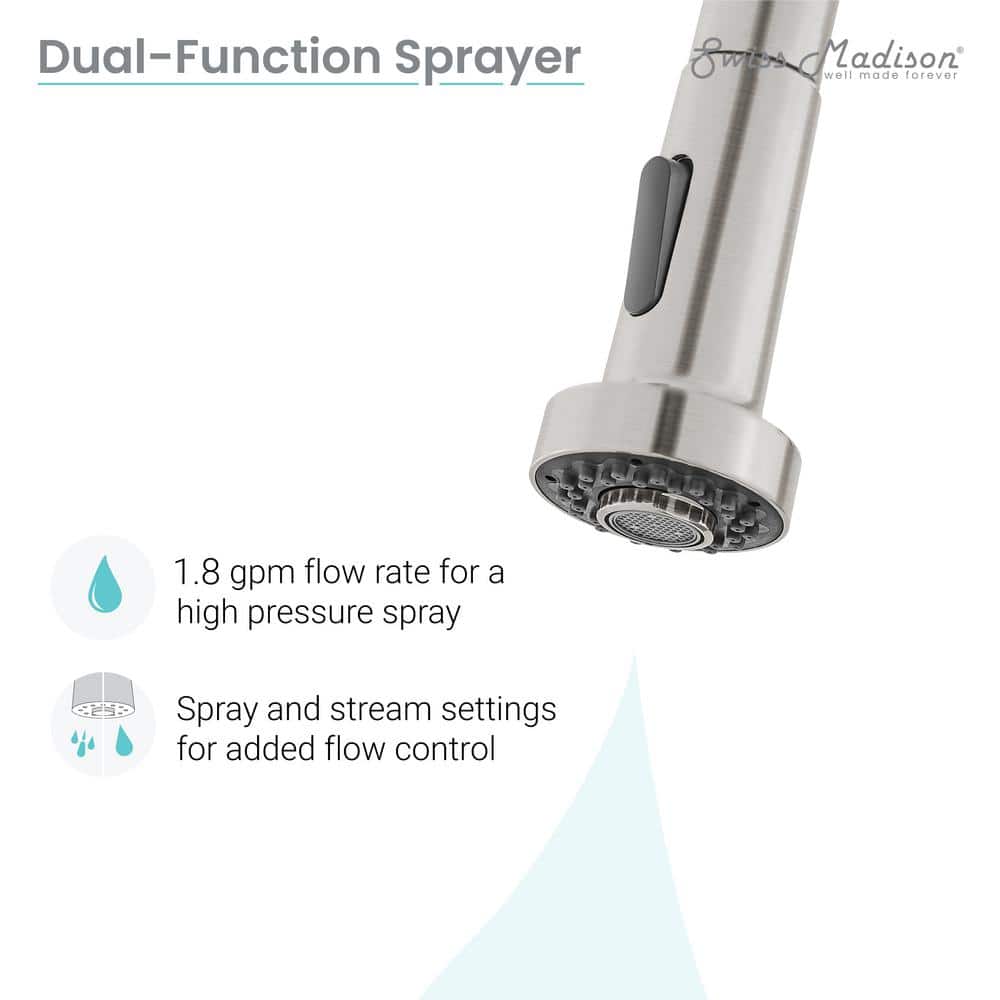Brushed Nickel Single Handle Pull-Down Kitchen Faucet