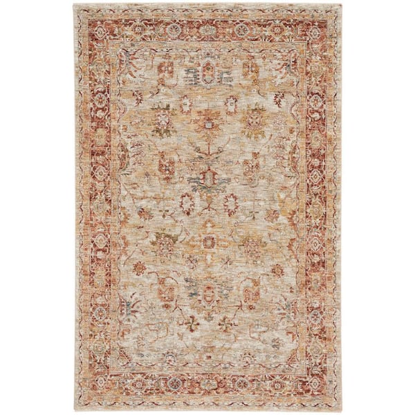 Nourison Sahar Ivory 4 ft. x 6 ft. Floral Vintage Traditional Area Rug