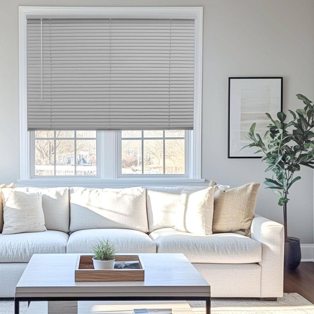 Chicology Gray Cordless Room Darkening Vinyl Mini Blind with 1 in ...
