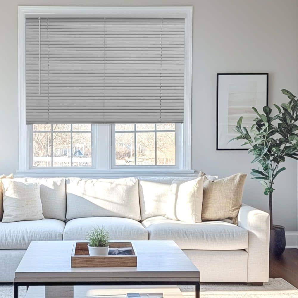 Chicology Gray Cordless Room Darkening Vinyl Mini Blind with 1 in