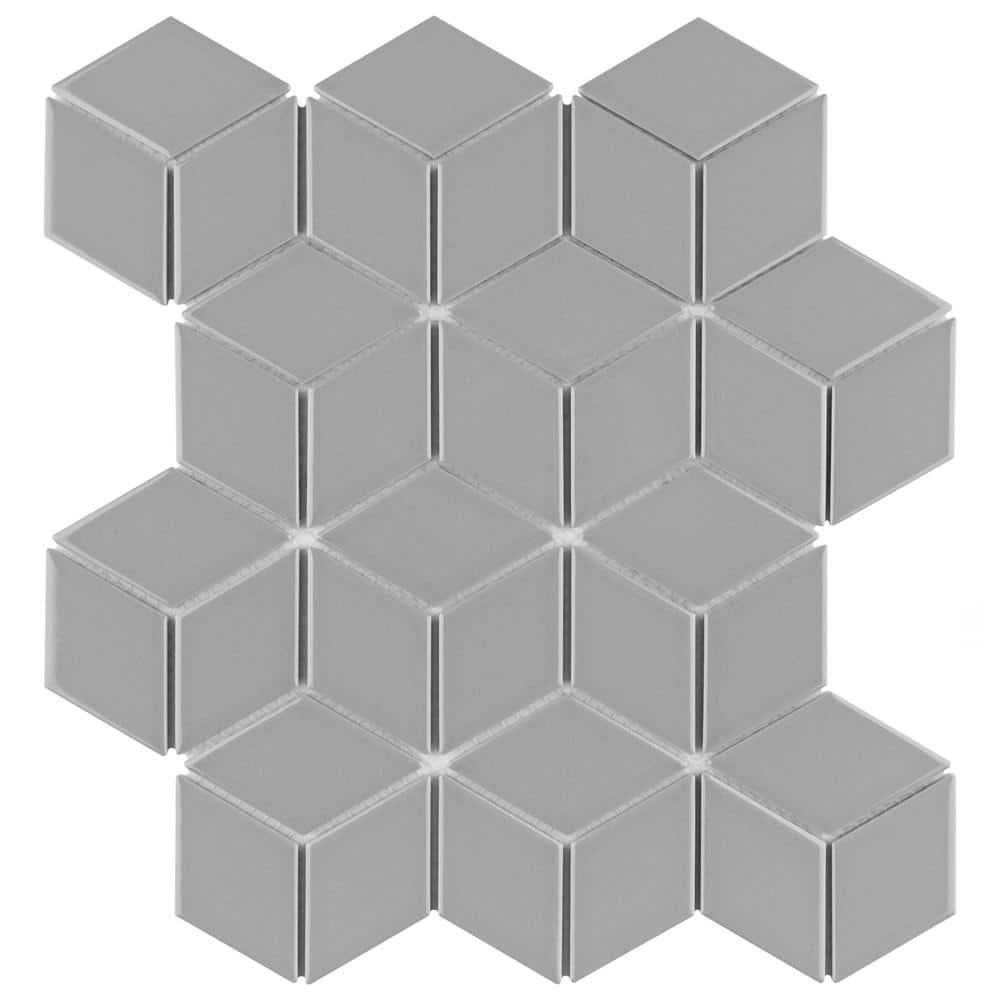 Metro Rhombus Glossy Light Grey 6 in. x 6 in. Porcelain Mosaic Take Home Tile Sample price history on PriceWatchPro
